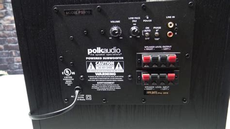 polk psw10 subwoofer recommended settings.